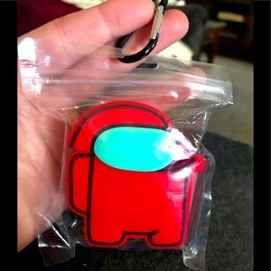 New in Package, Among Us Anime Red AirPod Case with Carabiner.